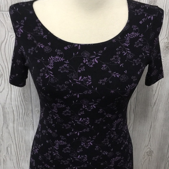 Briggs New York Petite Black & Purple Floral Small Dress - Picture 2 of 9